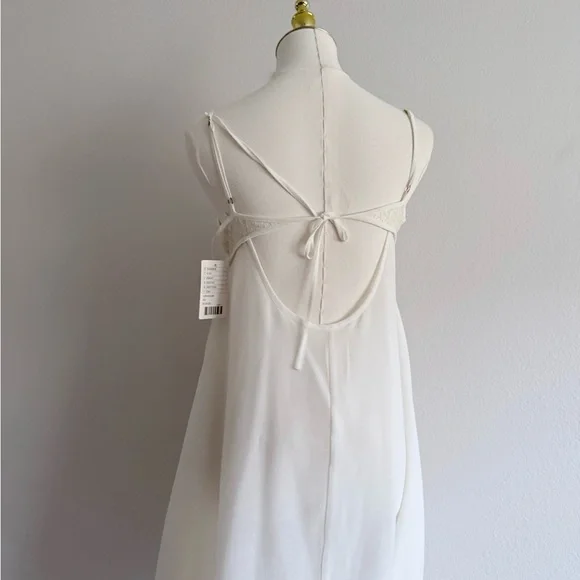 Anthropologie E by Eloise Maluku floral Embroidered Chemise lace Dress Ivory XS - Picture 6 of 10